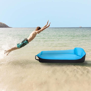 Hamac gonflable bleu sofa plein air